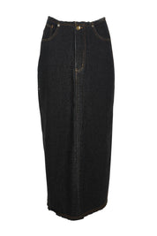 Product shot of the Macey Skirt in colour Blackwash (Black), from the front