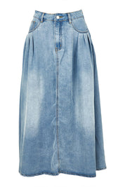 Product shot of the Austin Skirt in colour Lightblue (Blue), from the front