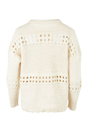 Product shot of the Tanner Cotton Blend Knit in colour Vanilla, from the back