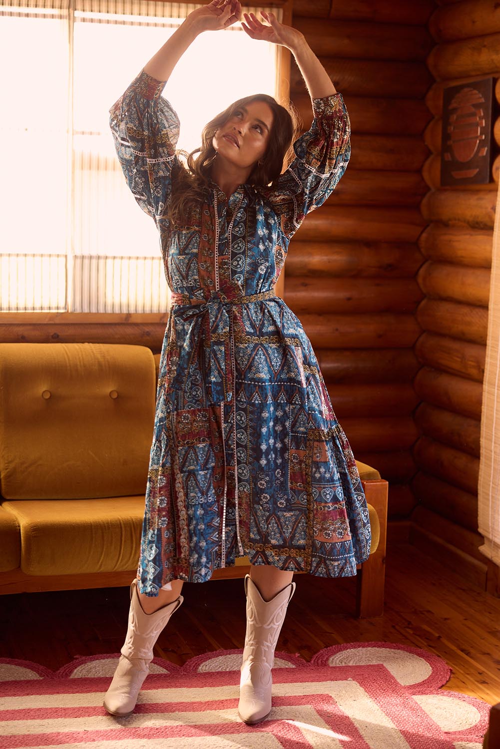 Talisman Women's Castella Cotton Dress in Sicilian Blue – birdsnest