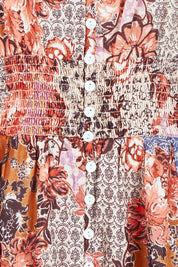 Product shot of the Halo Cotton Dress in colour Dreamweav (Pink), detail