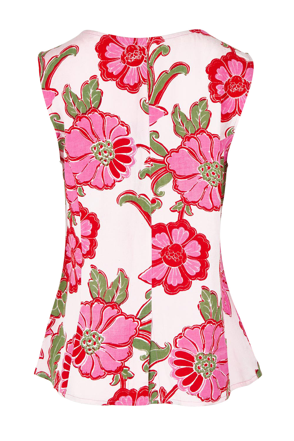 Product shot of the Chester Linen Blend Waist Coat in colour Pinkibiza, from the back