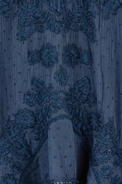 Product shot of the Exhale Cami in colour Navy (Blue), detail