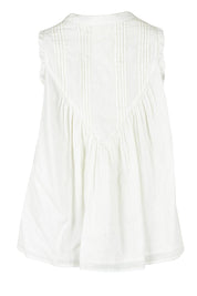 Product shot of the Sprite Cotton Sleeveless Top in colour White (White), from the back