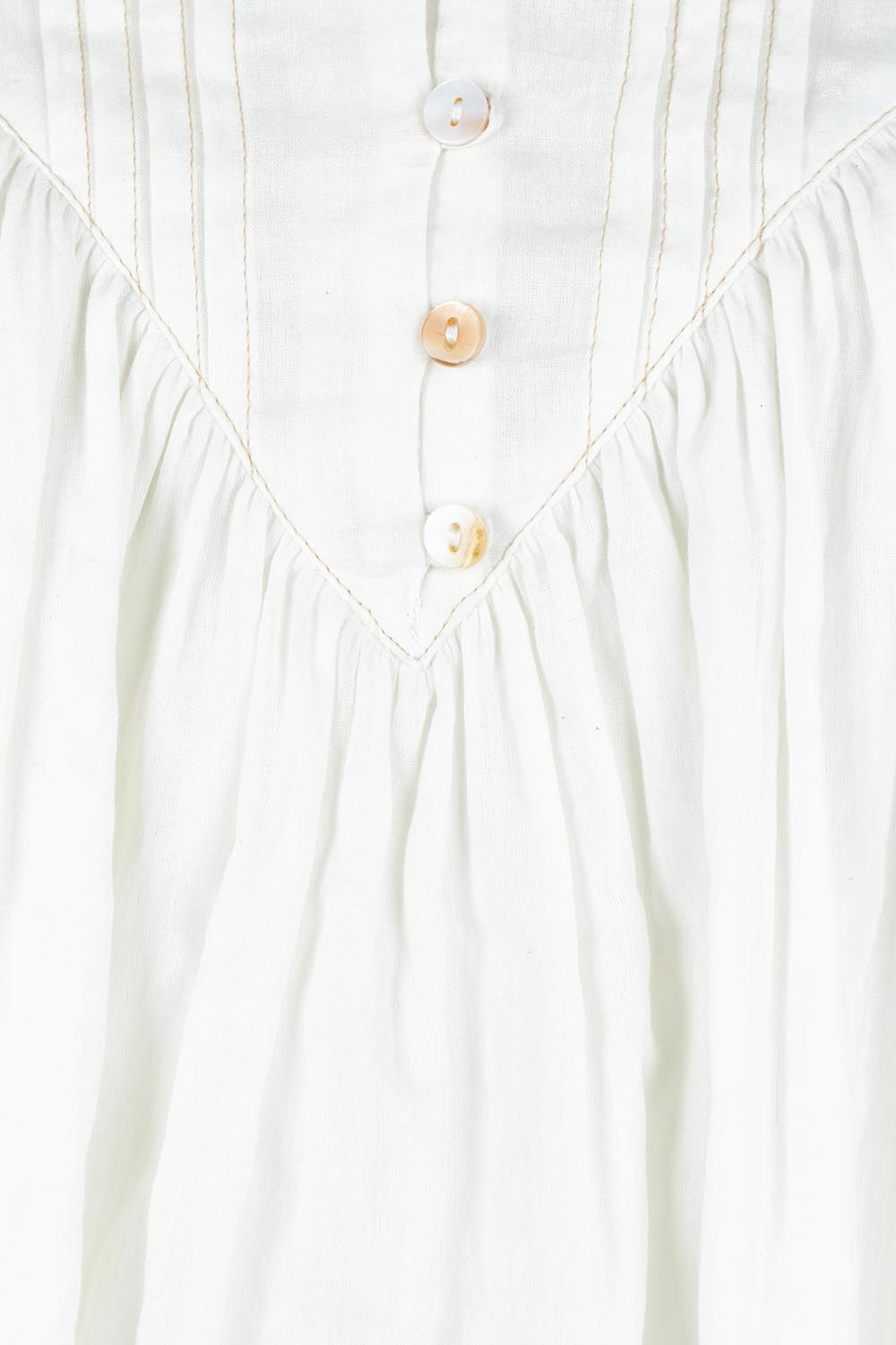 Product shot of the Sprite Cotton Sleeveless Top in colour White (White), detail