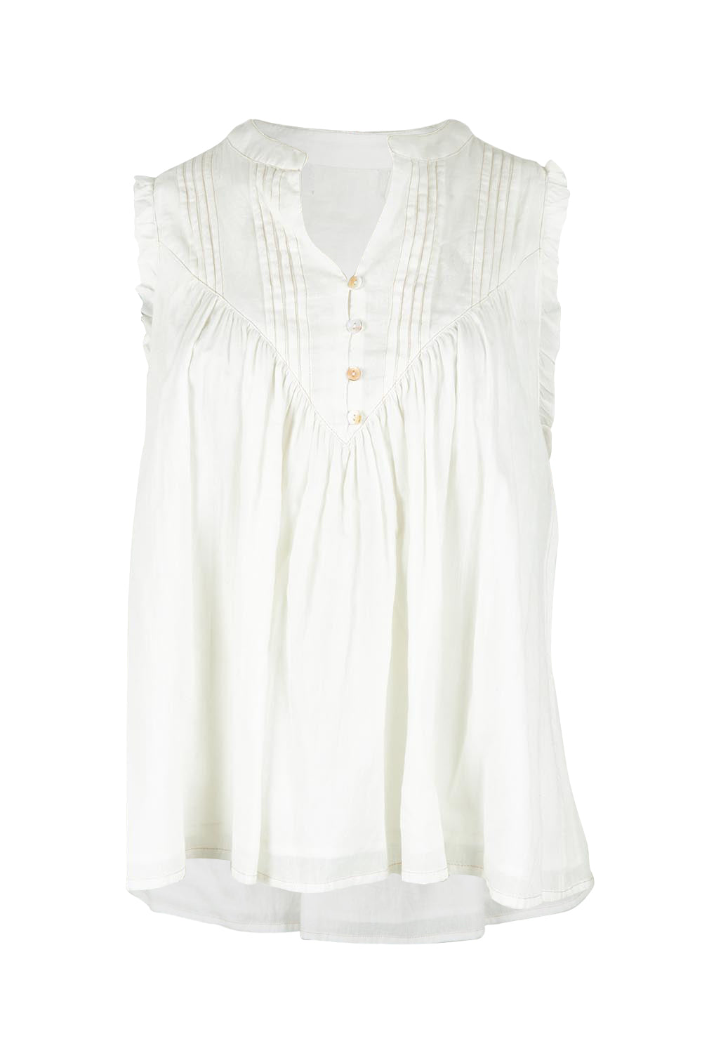 Product shot of the Sprite Cotton Sleeveless Top in colour White (White), from the front