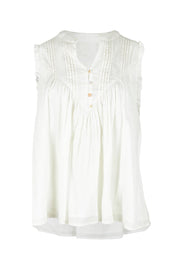 Product shot of the Sprite Cotton Sleeveless Top in colour White (White), from the front