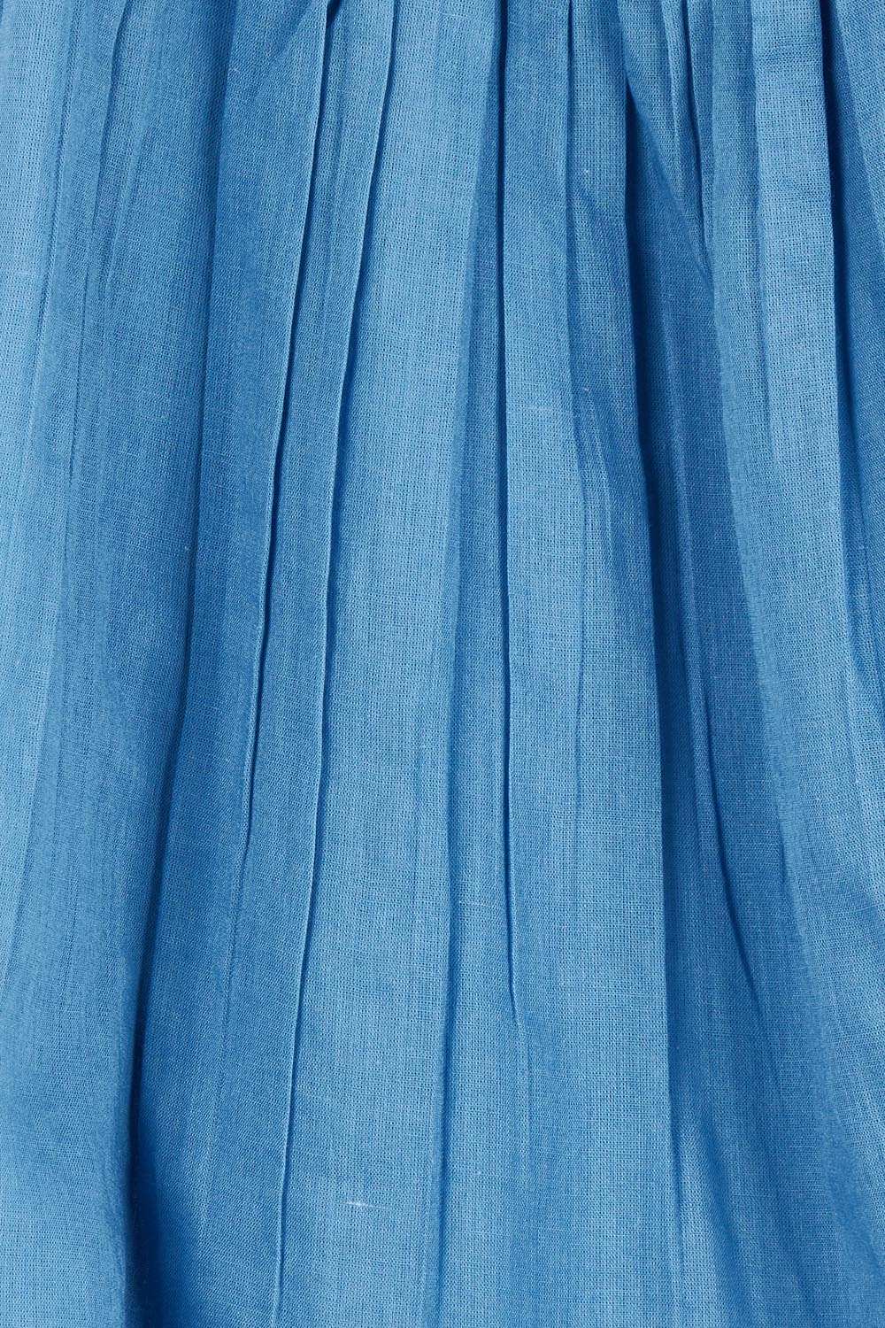 Product shot of the Sprite Cotton Sleeveless Top in colour Blue (Blue), detail