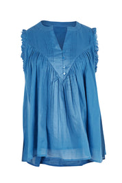 Product shot of the Sprite Cotton Sleeveless Top in colour Blue (Blue), from the front