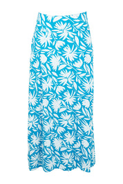 Product shot of the Rosie Maxi Skirt in colour Gerbera (Blue), from the front