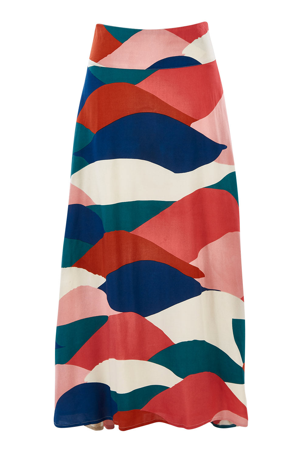 Product shot of the Rosie Maxi Skirt in colour Horizon (Pink), from the front