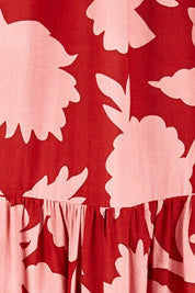 Product shot of the Alice Gathered Dress in colour Silhouette, detail