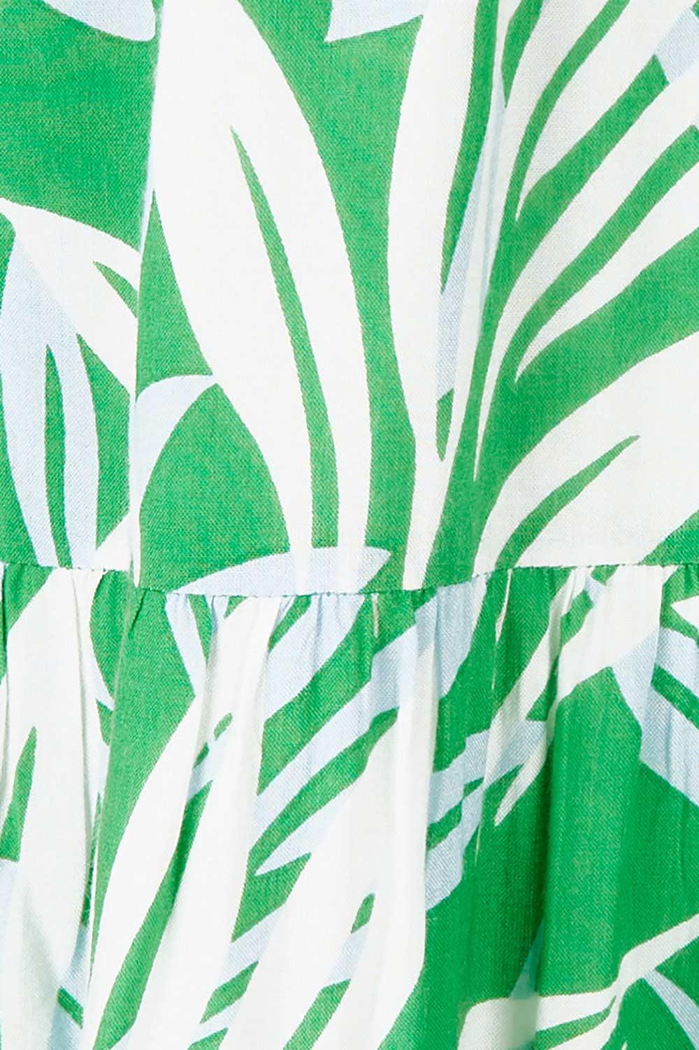 Product shot of the Chloe Dress in colour Foliage (Green), detail