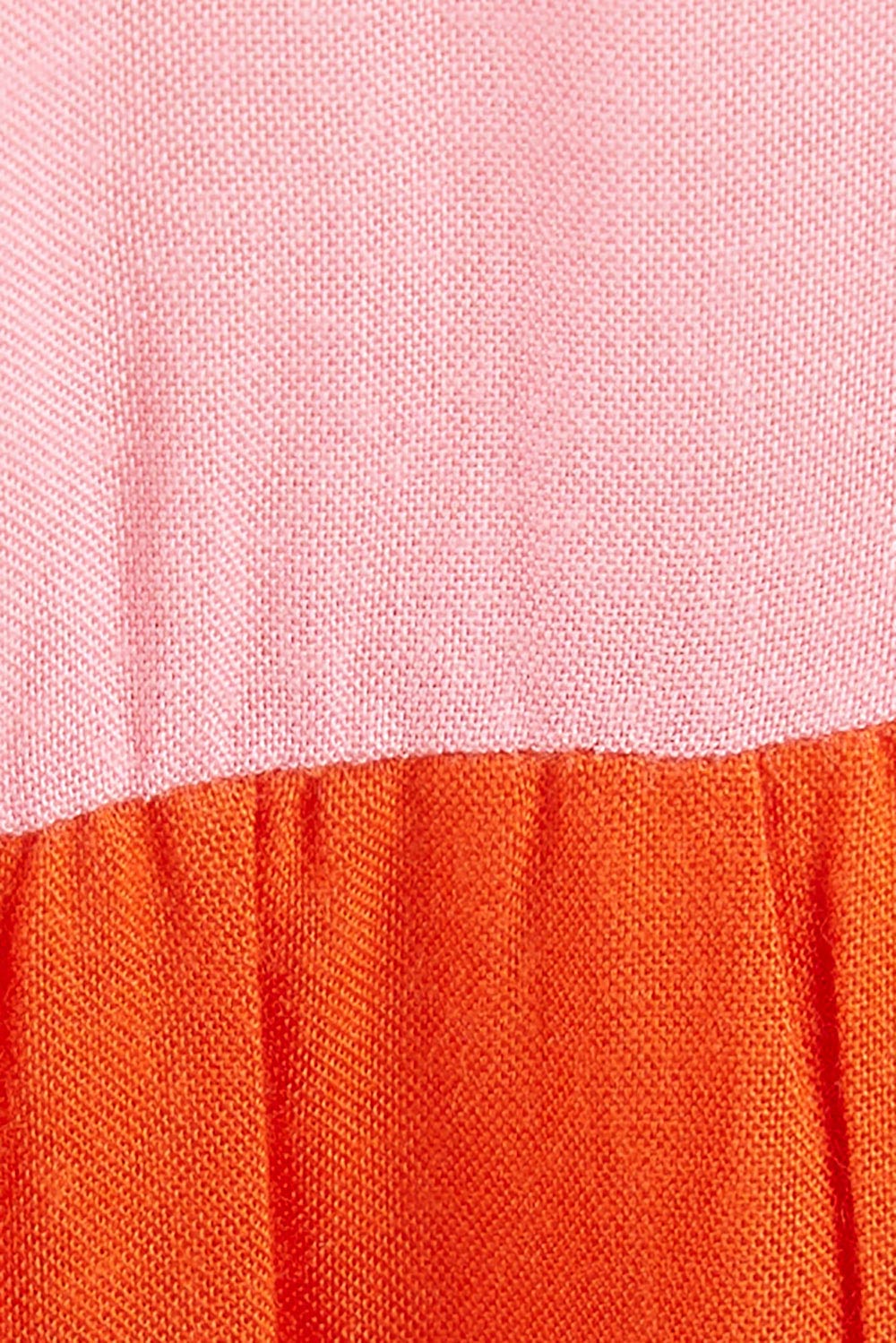 Product shot of the Poppy Tier Skirt in colour Sunset (Pink), detail