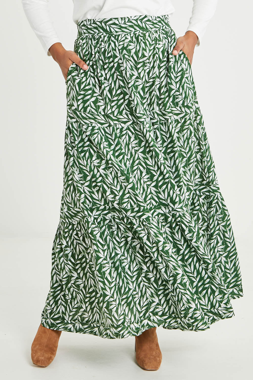 Preloved Mary Tier Skirt - Forest