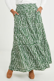 Preloved Mary Tier Skirt - Forest