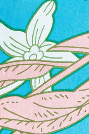 Product shot of the Selena Shirt in colour Garden (Blue), detail