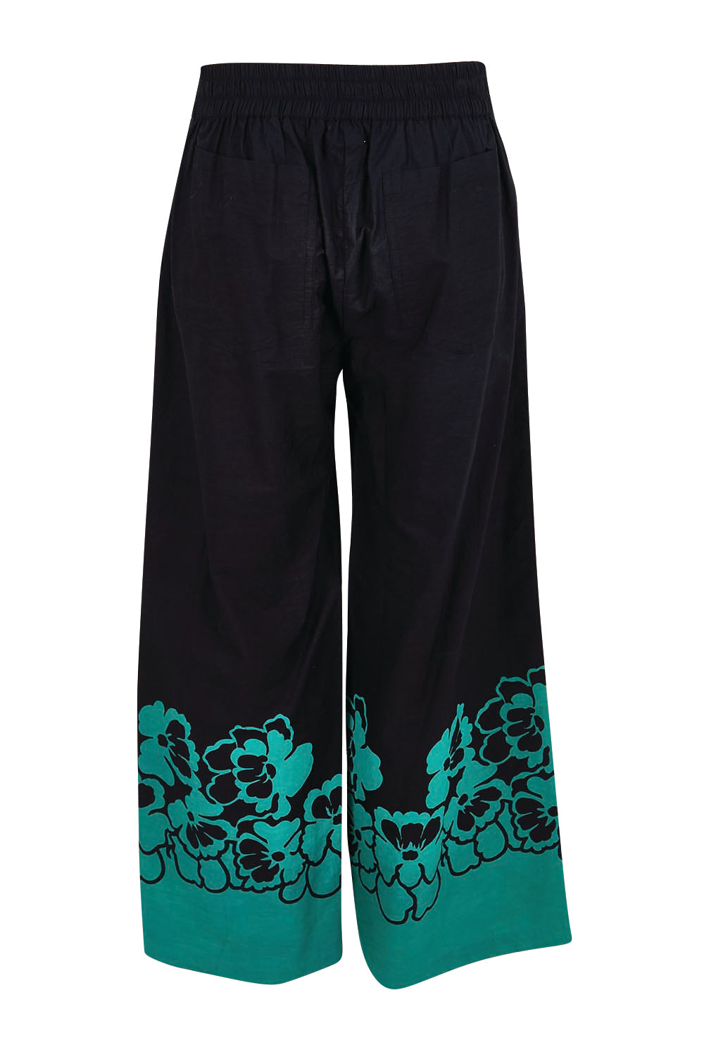 Product shot of the Stella Cotton Pant – Pansies in colour Pansies, from the back