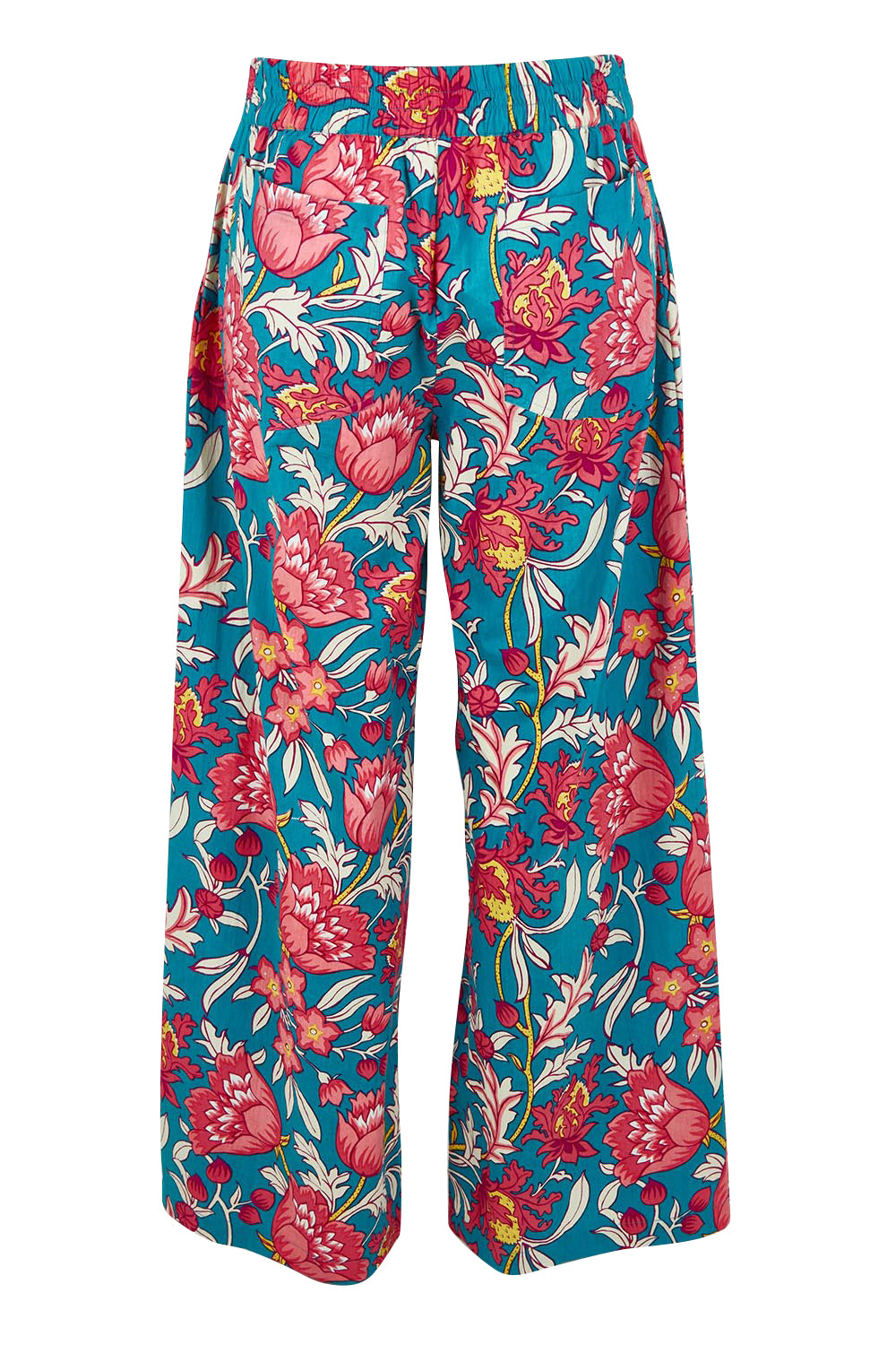 Product shot of the Stella Cotton Pant in colour Thistle, from the back