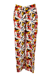Product shot of the Stella Print Pant in colour Floral (Blue), from the front