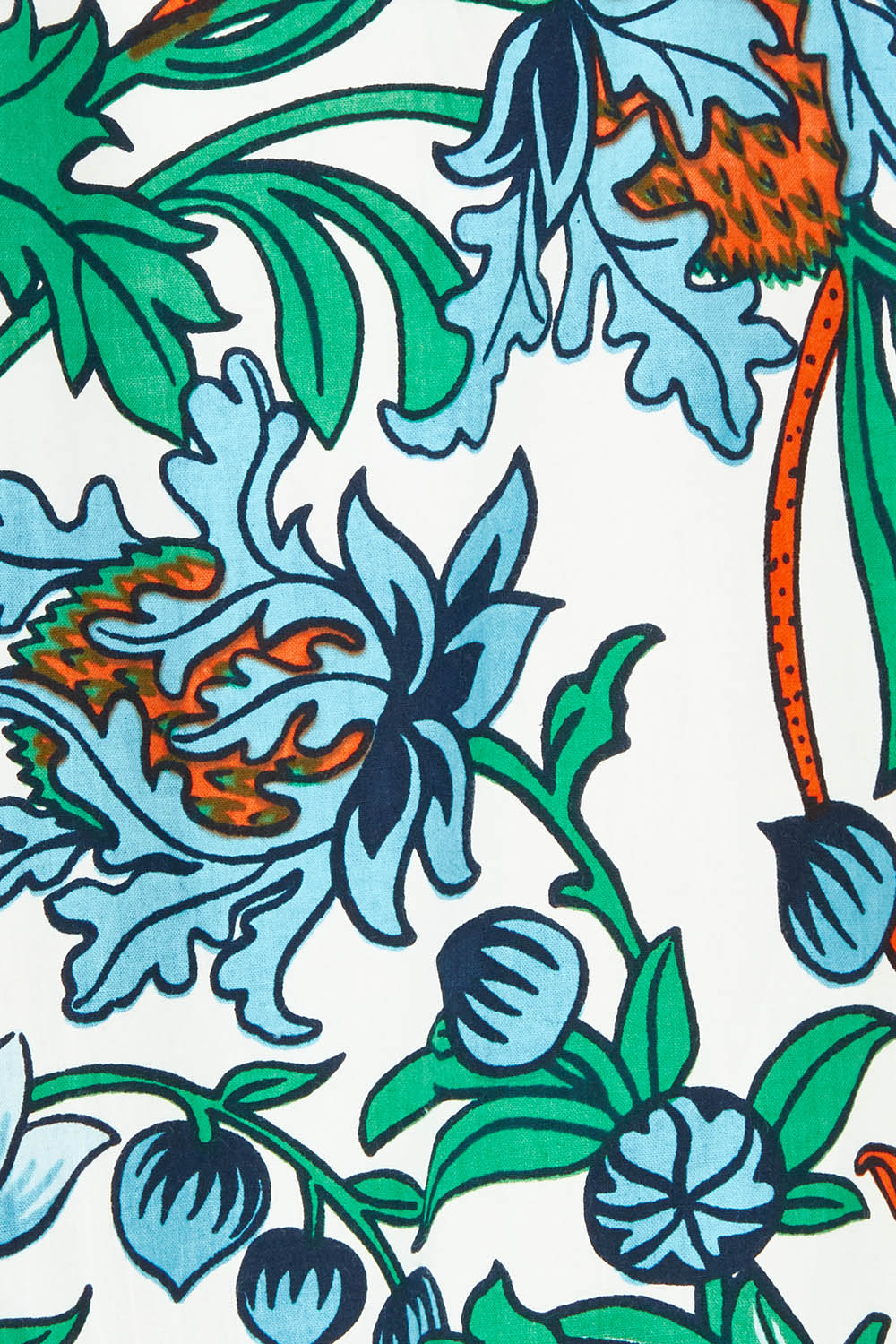Product shot of the Rachel Cotton Top in colour Thistle, detail