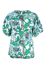 Product shot of the Rachel Cotton Top in colour Thistle, from the front