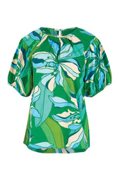 Product shot of the Rachel Cotton Top – Petalrush in colour Petalrush, from the front