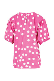 Product shot of the Rachel Cotton Top – Pinkspot in colour Pinkspot, from the back