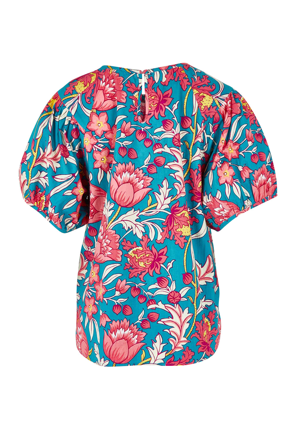 Product shot of the Rachel Cotton Top in colour Thistle, from the back