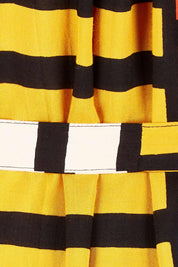 Product shot of the Lucy Shirt Dress in colour Lines (Black), detail