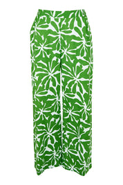 Product shot of the Silvia Print Pant in colour Zinnia (Green), from the front