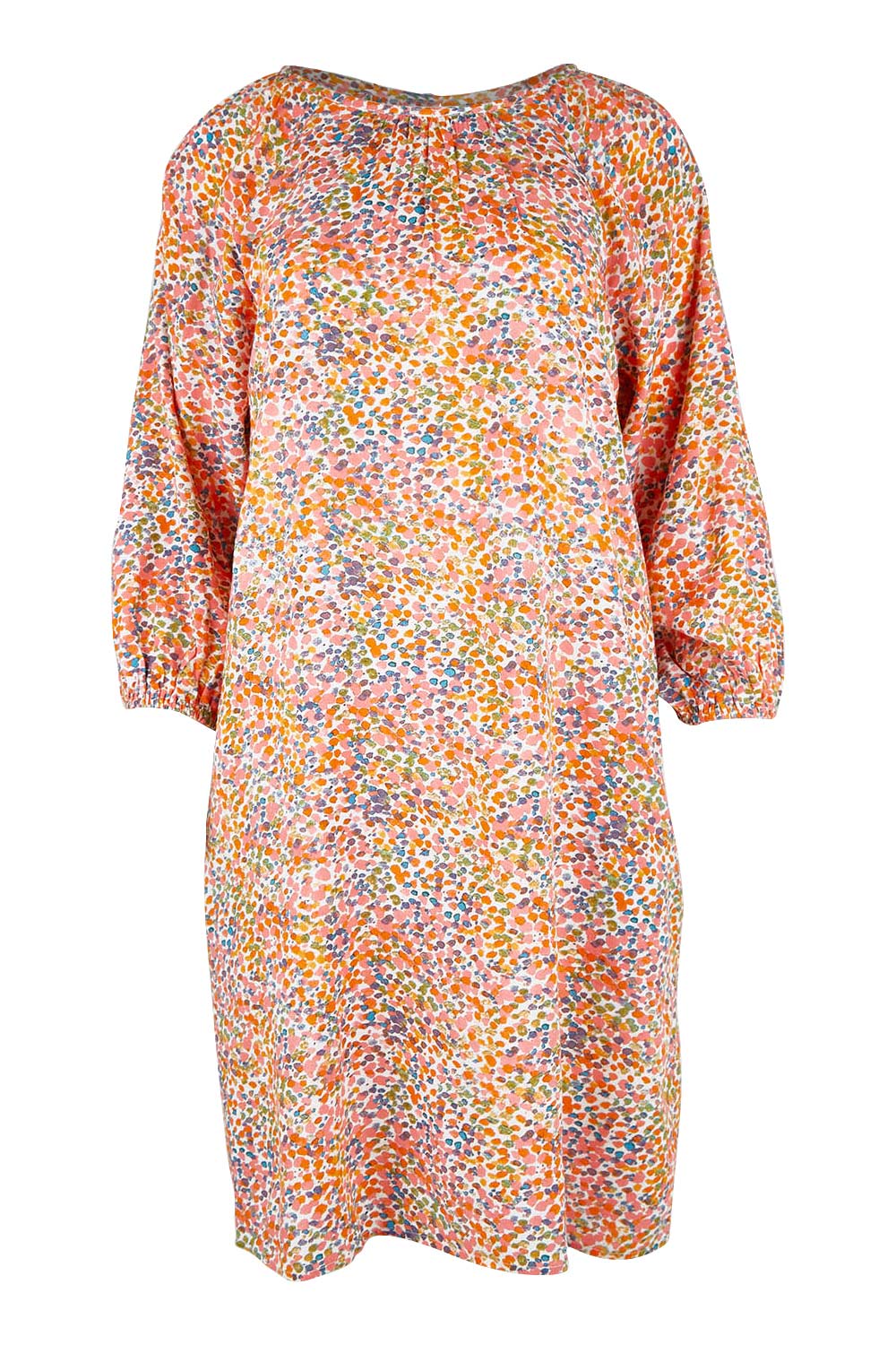 Product shot of the Odette Shift Dress in colour Vibrant (Pink), from the front
