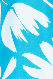 Product shot of the Francesca Top in colour Gerbera (Blue), detail