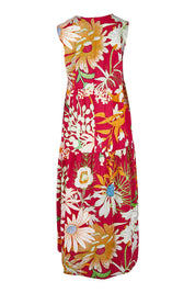 Product shot of the Monica Maxi Dress in colour Garden (Pink), from the back