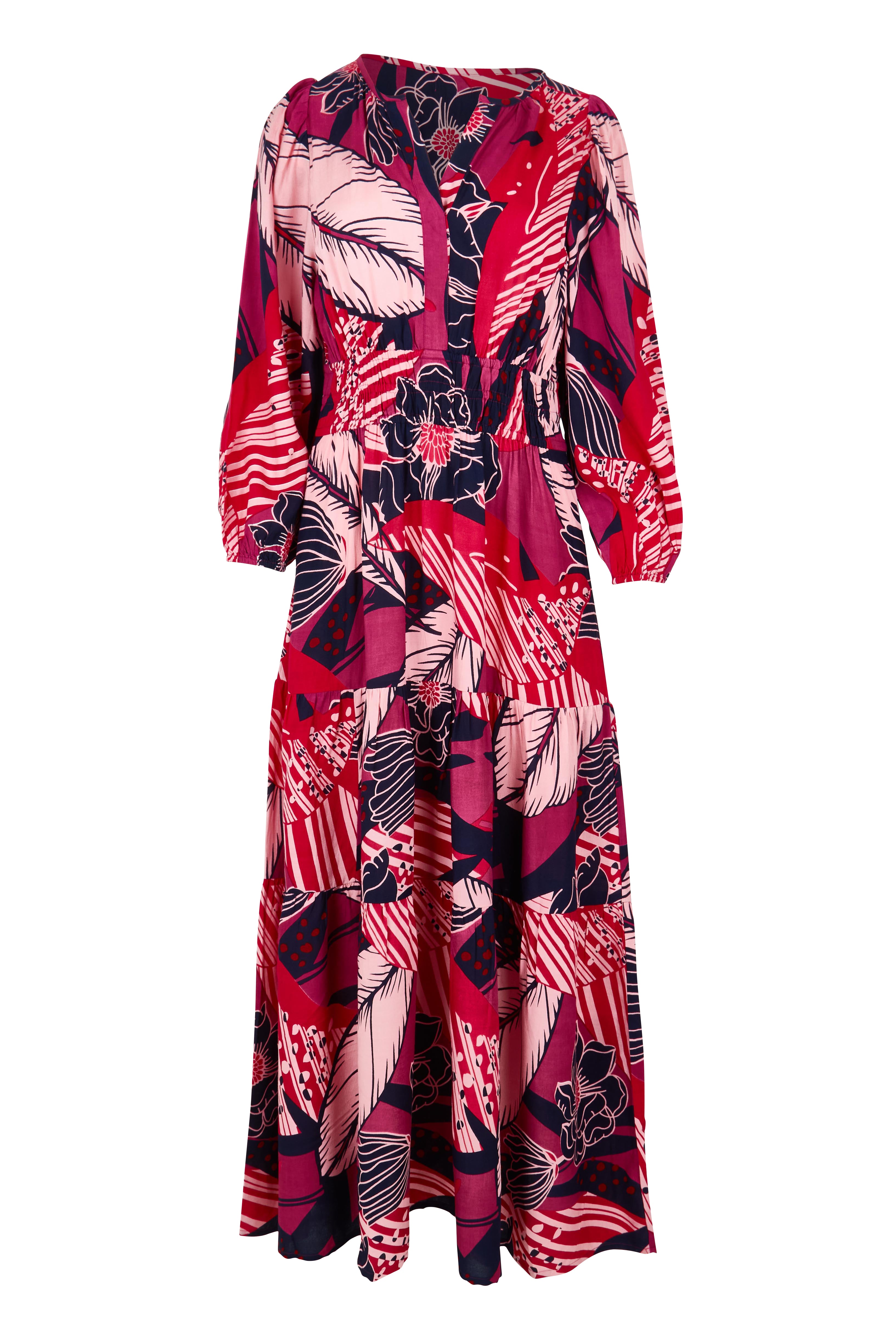 Product shot of the Gabbie Maxi Dress in colour Floral, from the front