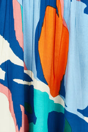 Product shot of the Gabbie Maxi Dress in colour Marble (Blue), detail
