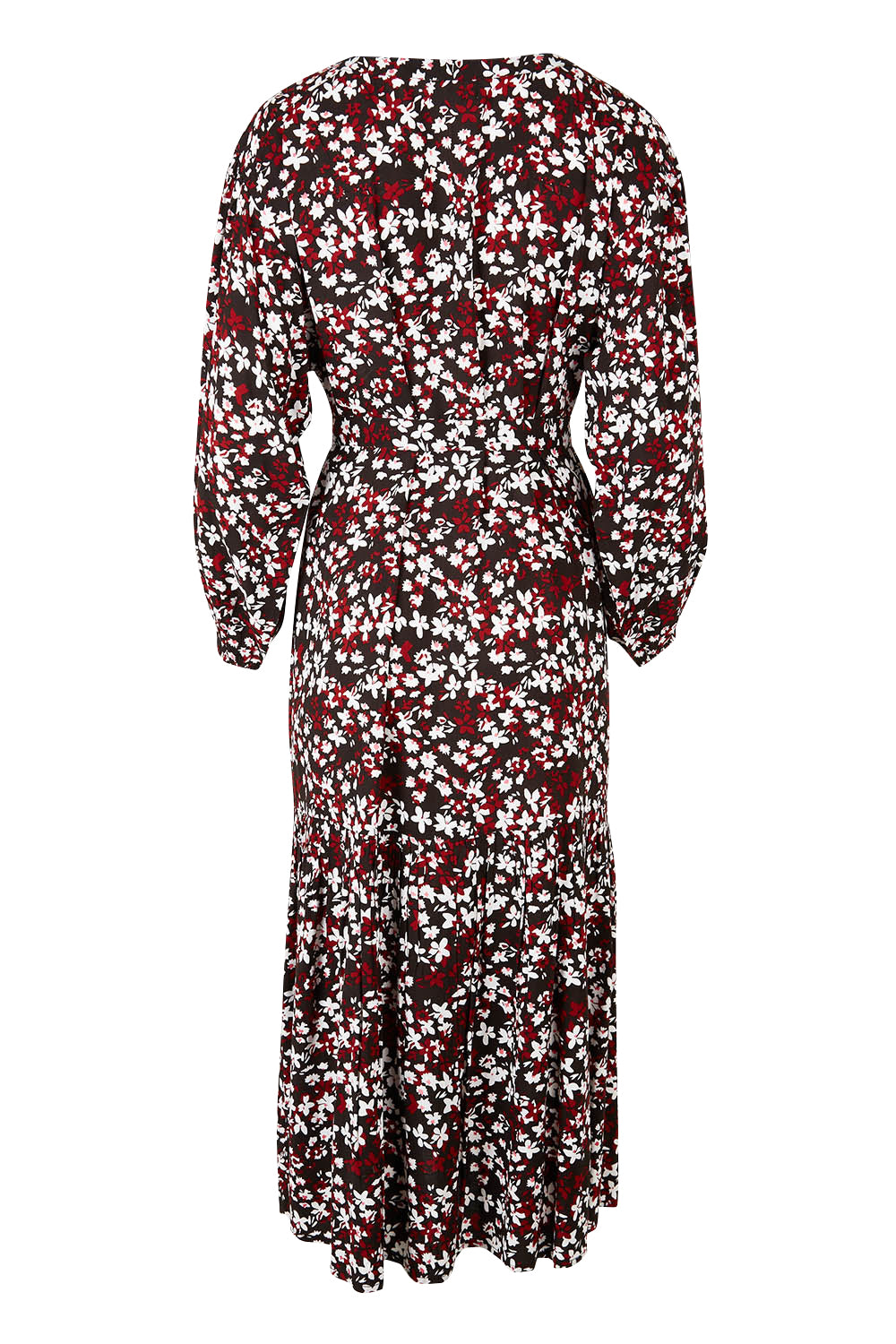 Product shot of the Ashley Dress in colour Flutter (Black), from the back
