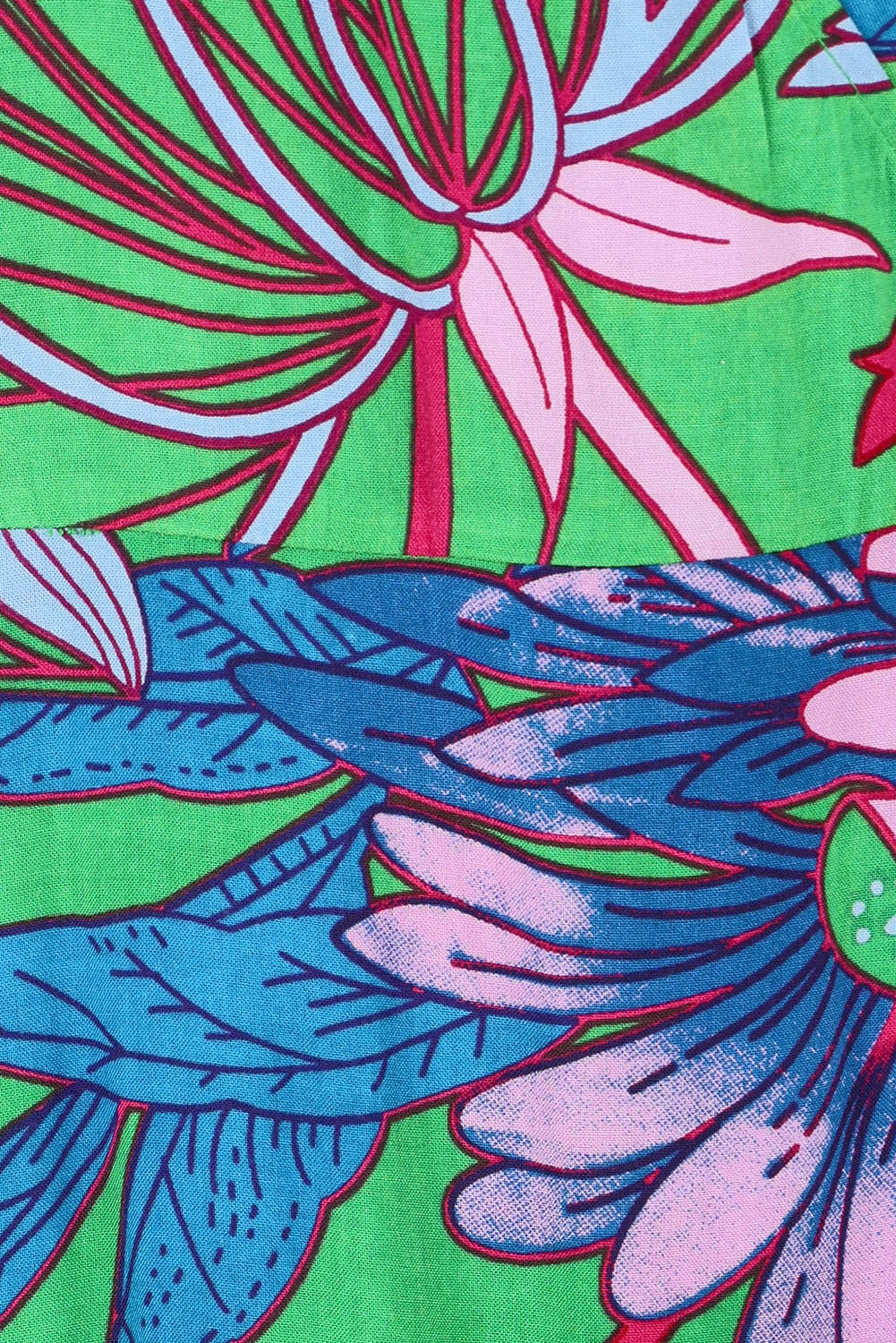 Product shot of the Daphne Wrap Dress in colour Greengard, detail