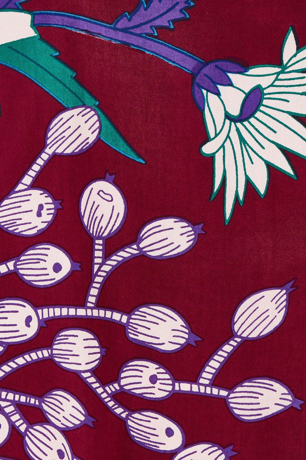 Product shot of the Daphne Maxi Wrap Dress in colour Garden, detail