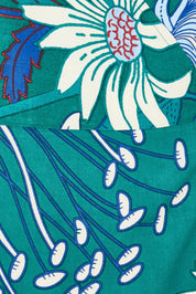 Product shot of the Daphne Maxi Wrap Dress in colour Darkgarden (Green), detail
