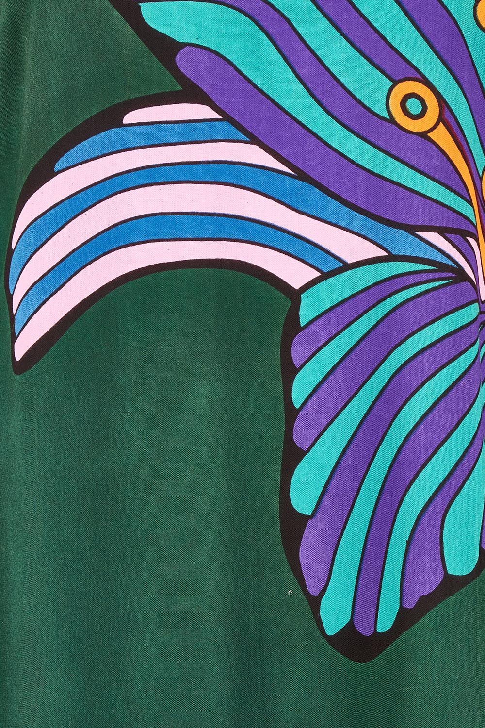 Product shot of the Zara Shift Dress in colour Flower (Green), detail