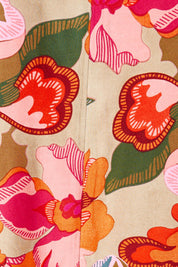 Product shot of the Zara Shift Dress in colour Botanical (Red), detail