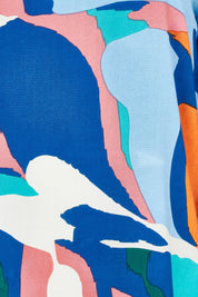 Product shot of the Harriet Blouse in colour Marble (Blue), detail