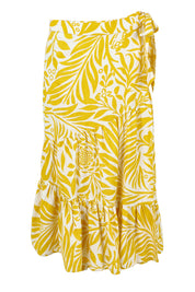 Product shot of the Isabell Cotton Wrap Skirt in colour Gardenmaze, from the front