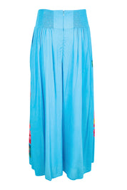 Product shot of the Rosie Maxi Skirt – Meadow in colour Meadow, from the back