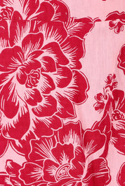 Product shot of the Anastasia Cotton Wrap Dress in colour Blooming (Pink), detail