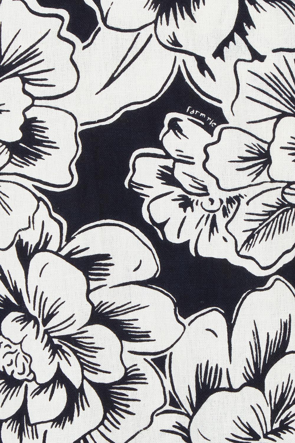 Product shot of the Anastasia Cotton Wrap Dress in colour Blooming (Black), detail
