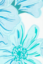Product shot of the Shelby Cotton Dress in colour Rosettes (Blue), detail