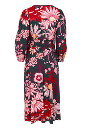 Product shot of the Gwyn Midi Dress in colour Greygarden (Pink), from the back