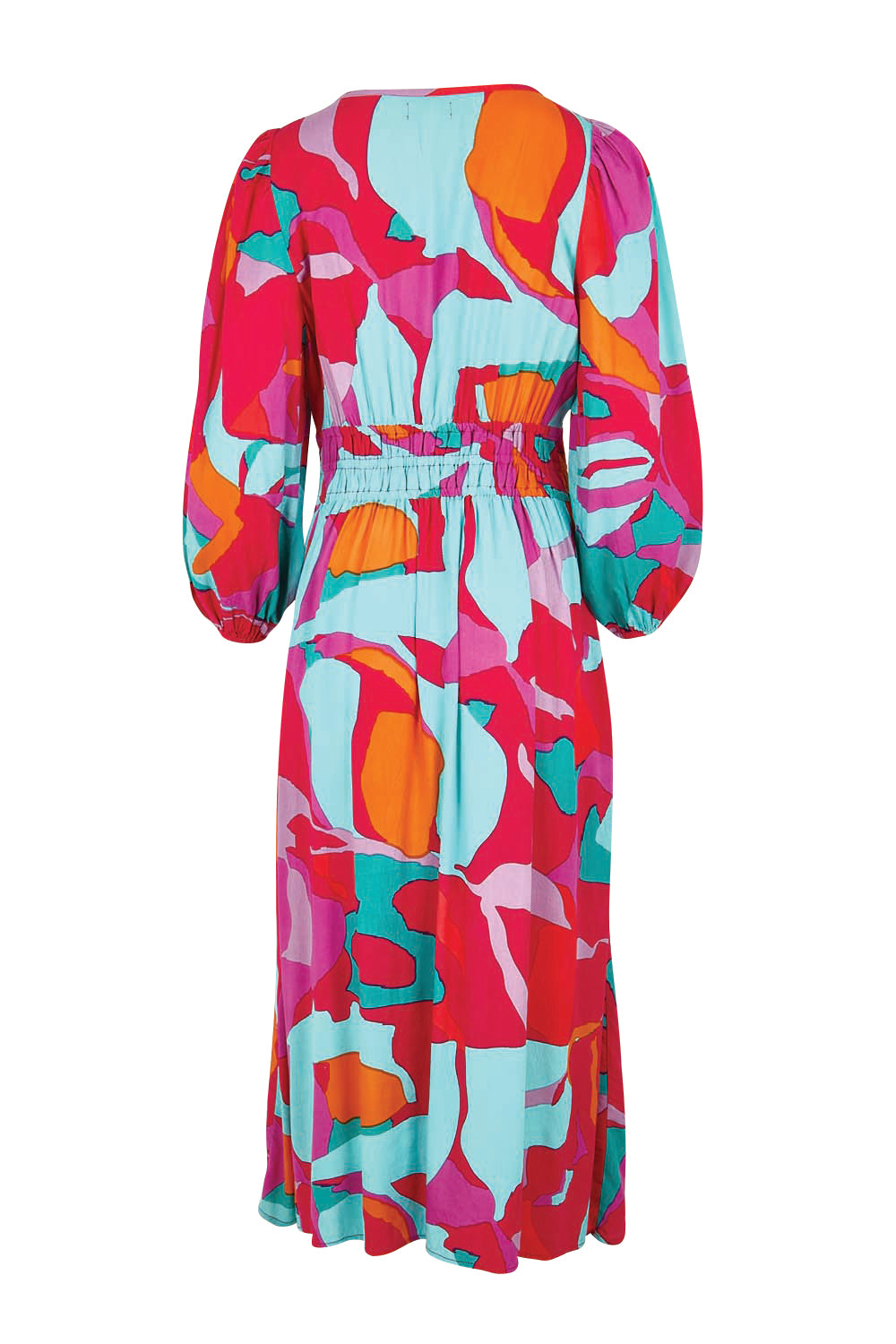 Product shot of the Gwyn Midi Dress – Marble in colour Marble, from the back